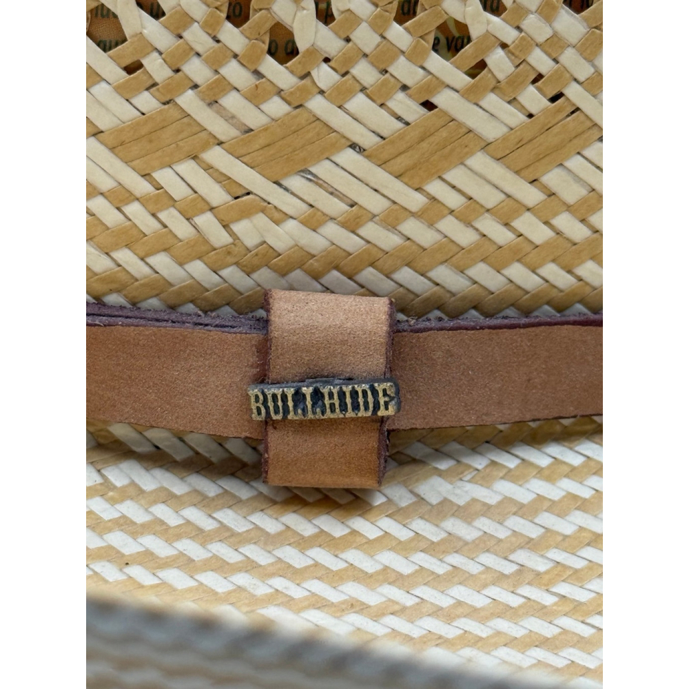 Bullhide Montecarlo Straw Cowboy Hat 50X Shantung Panama Western Tan Vented - Picture 3 of 10